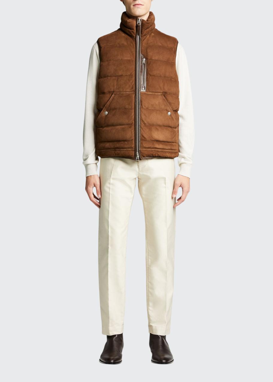 TOM FORD Men's Suede Down Puffer Vest - Bergdorf Goodman