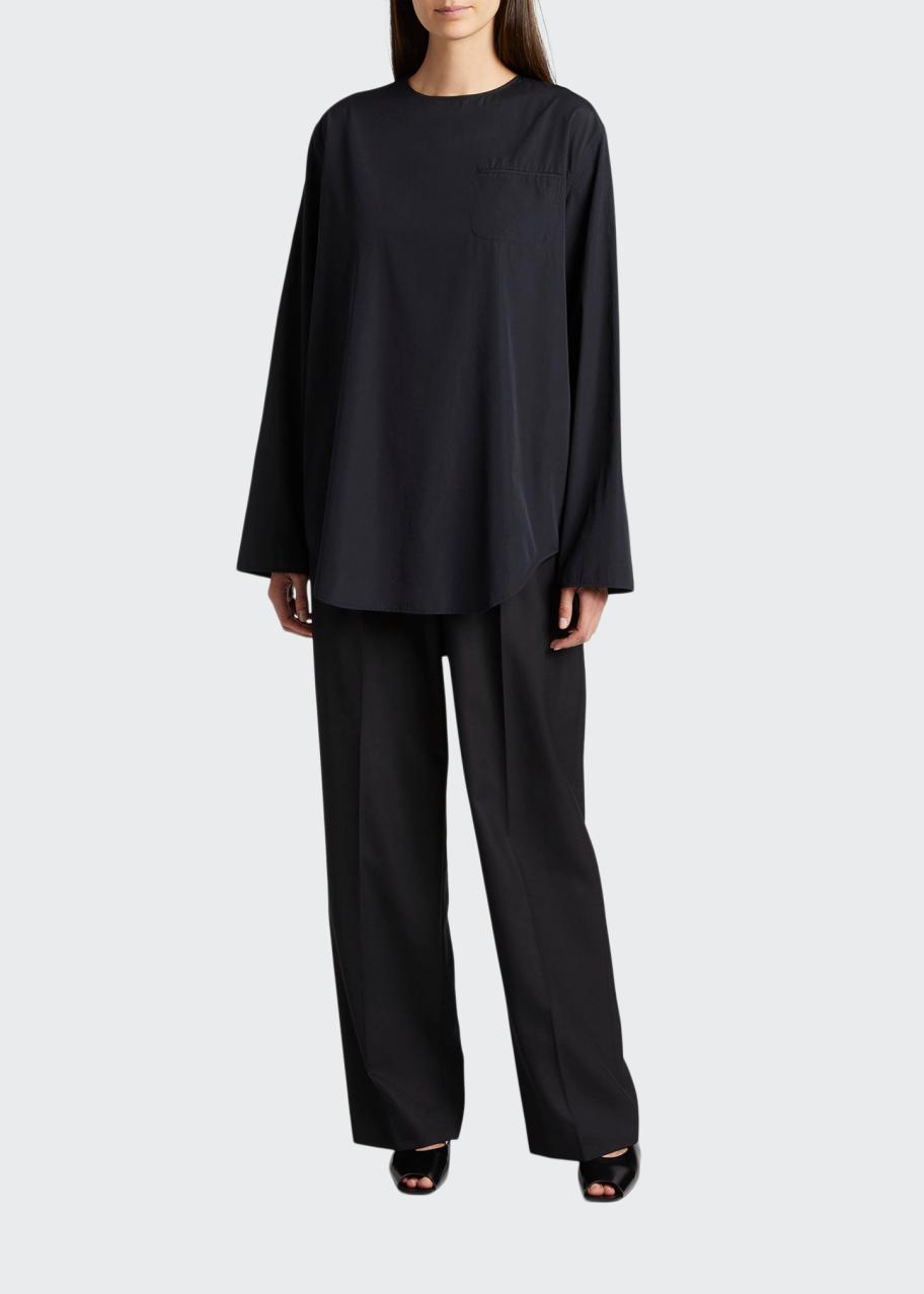 THE ROW Kona Long-Sleeve Poplin Shirt - Bergdorf Goodman
