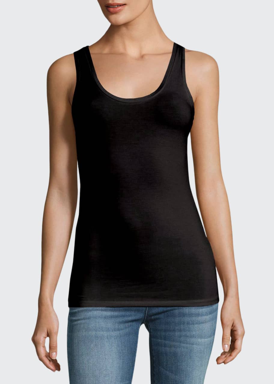 Image 1 of 1: Basic Soft Touch Scoop-Neck Tank