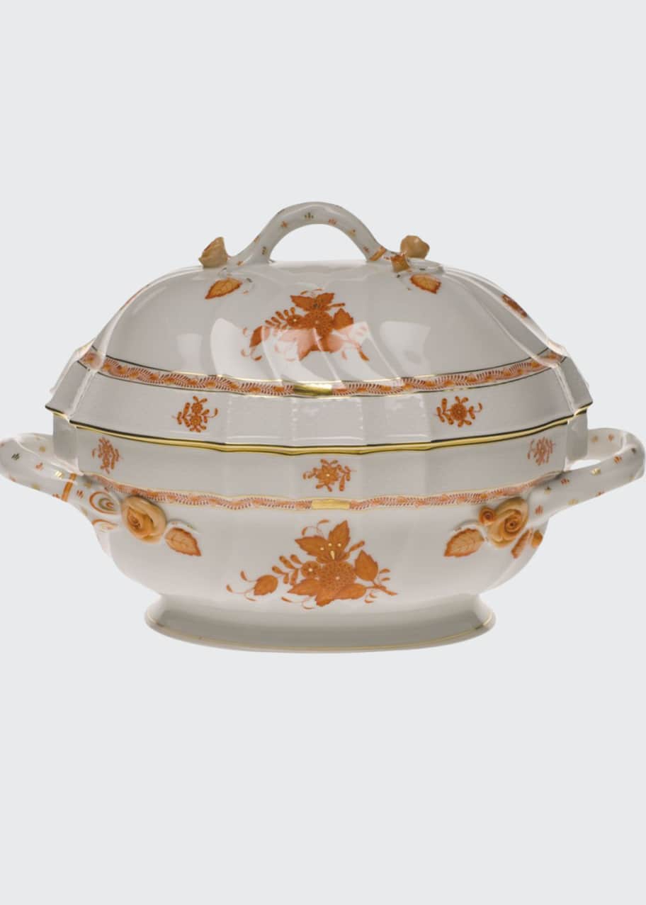 Herend Chinese Bouquet Rust Tureen with Branch Handle Bergdorf Goodman