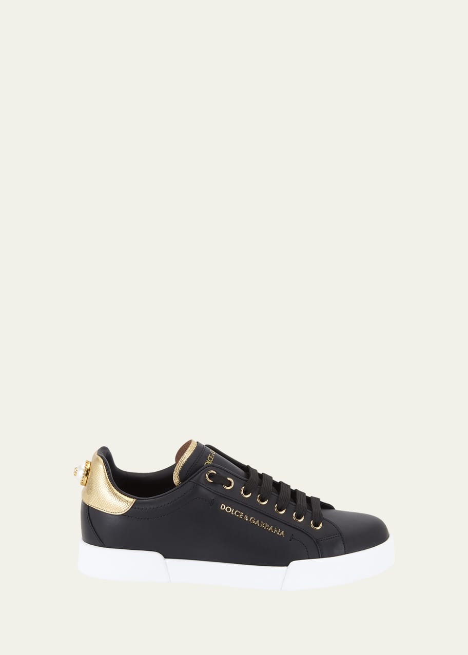 Dolce&Gabbana Portofino Leather Sneakers - Bergdorf Goodman