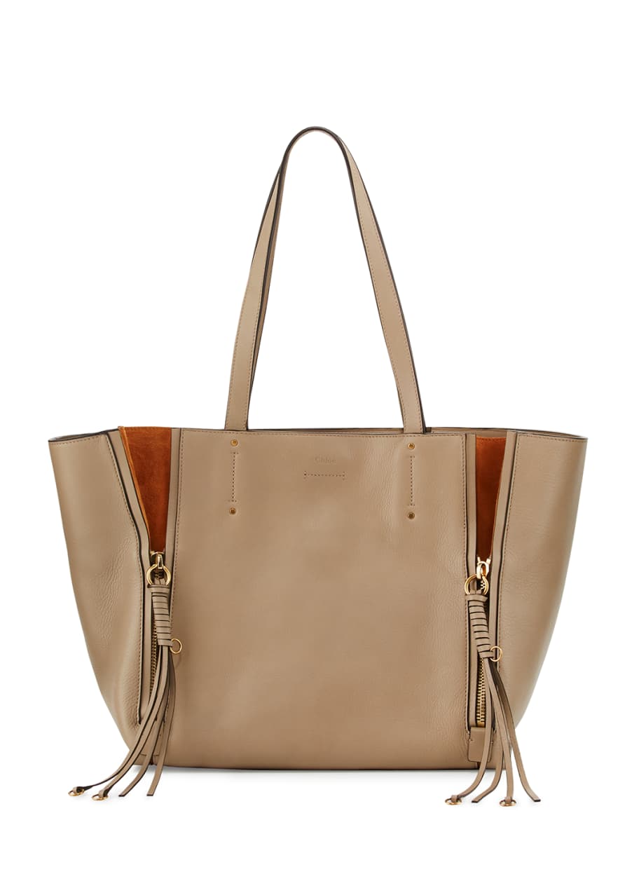 Chloe milo medium leather & suede tote bag online