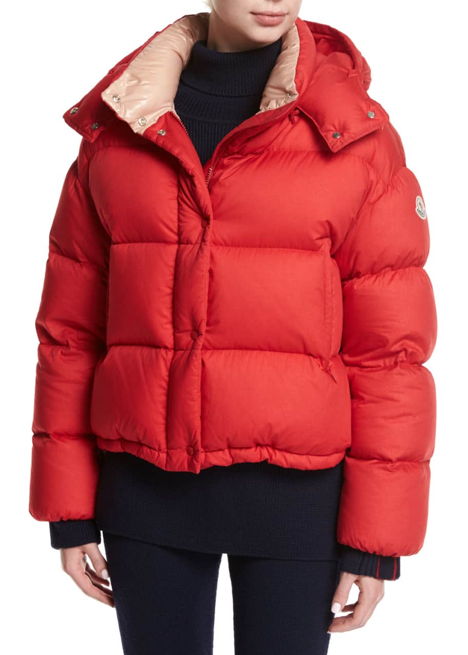 Paeonia Quilted Puffer Jacket Red