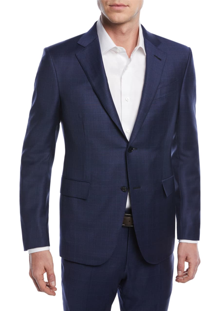 Image 1 of 1: Tonal Plaid Trofeo® Wool Two-Piece Suit