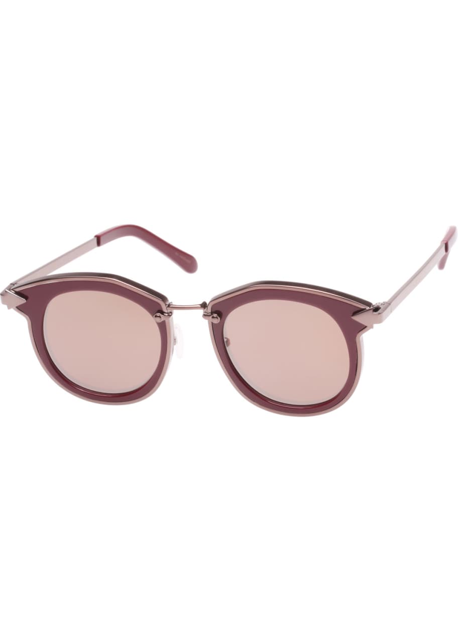 Image 1 of 1: Bounty Two-Tone Round Sunglasses, Red
