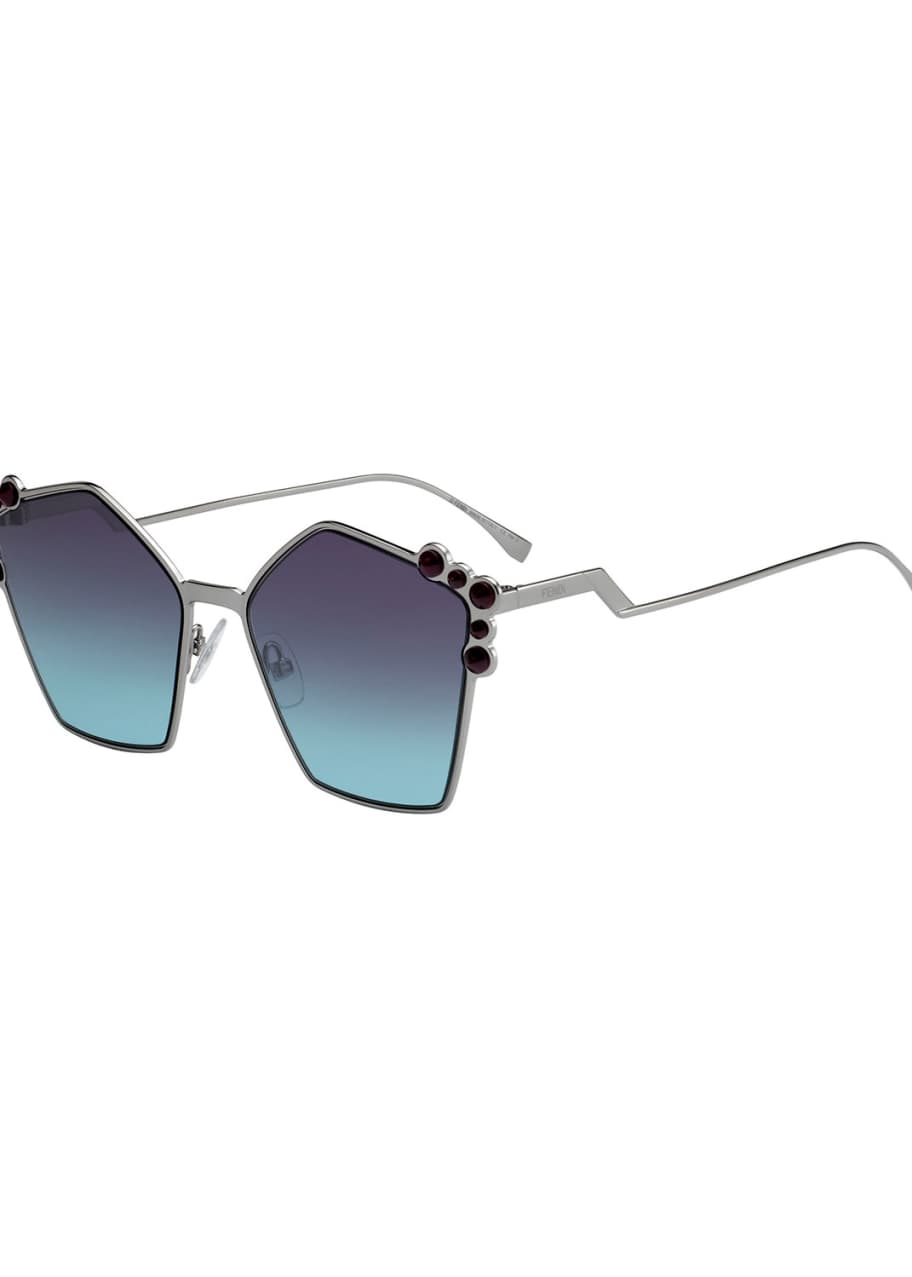 Image 1 of 1: Studded Oversized Geometric Sunglasses