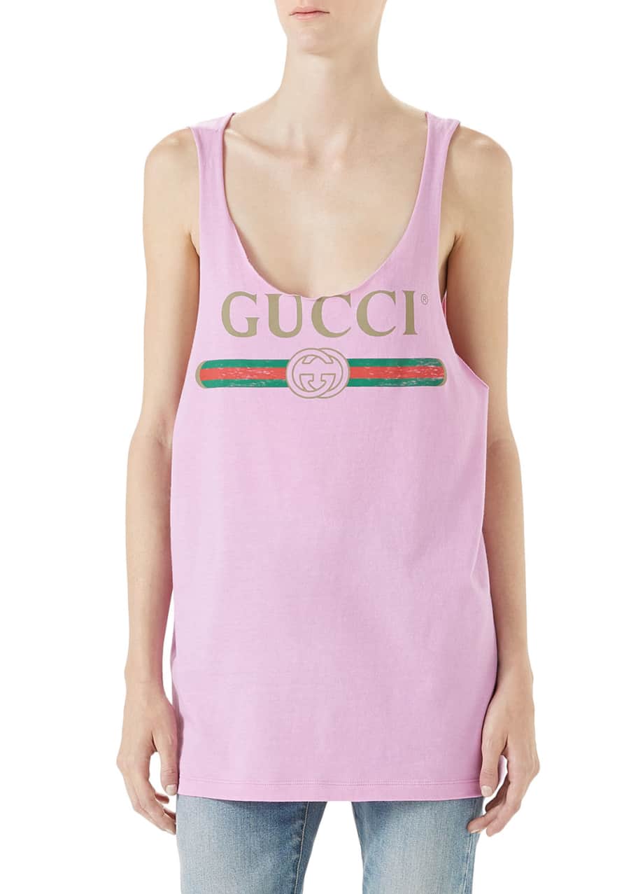 Image 1 of 1: Gucci Logo Cotton Tank Top