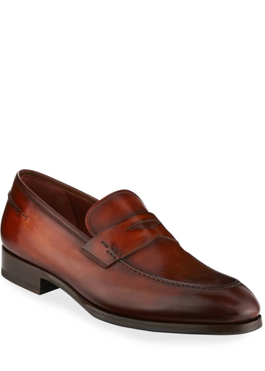 Smooth Leather Penny Loafer, Brown - Bergdorf Goodman