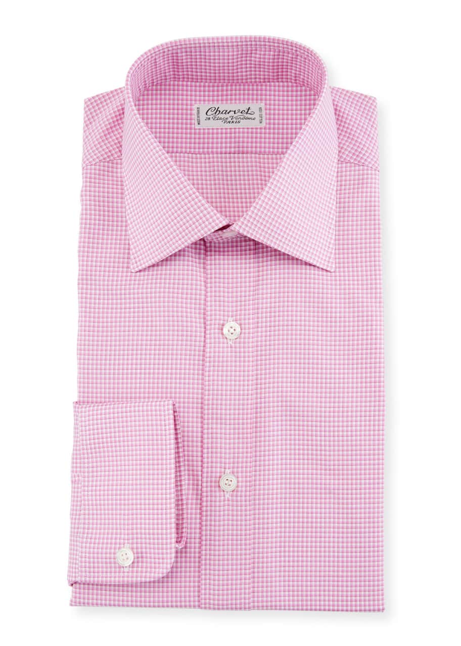 Charvet Fine Tattersall Dress Shirt, Pink - Bergdorf Goodman