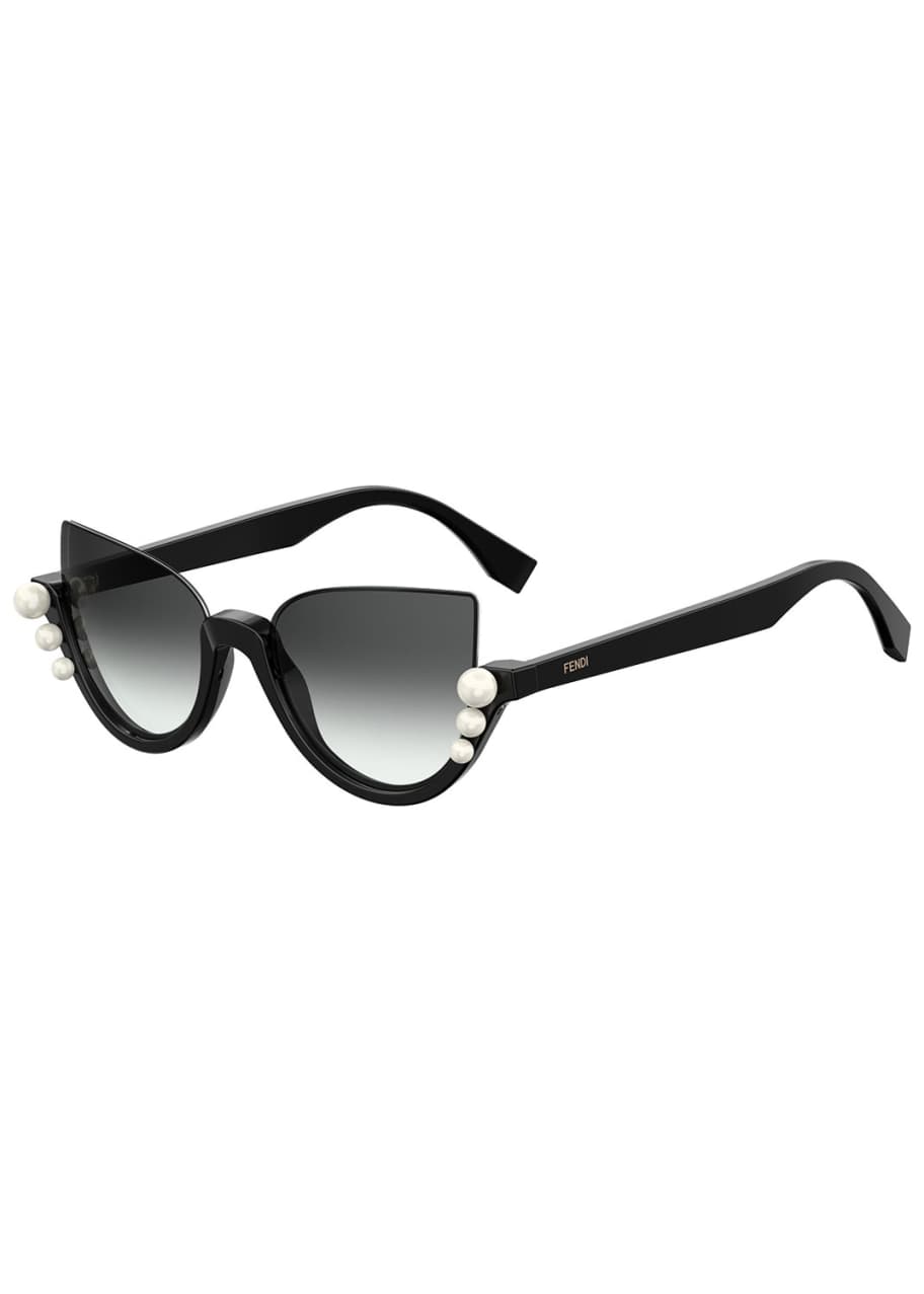 Blink Half Rim Pearl Cat Eye Sunglasses