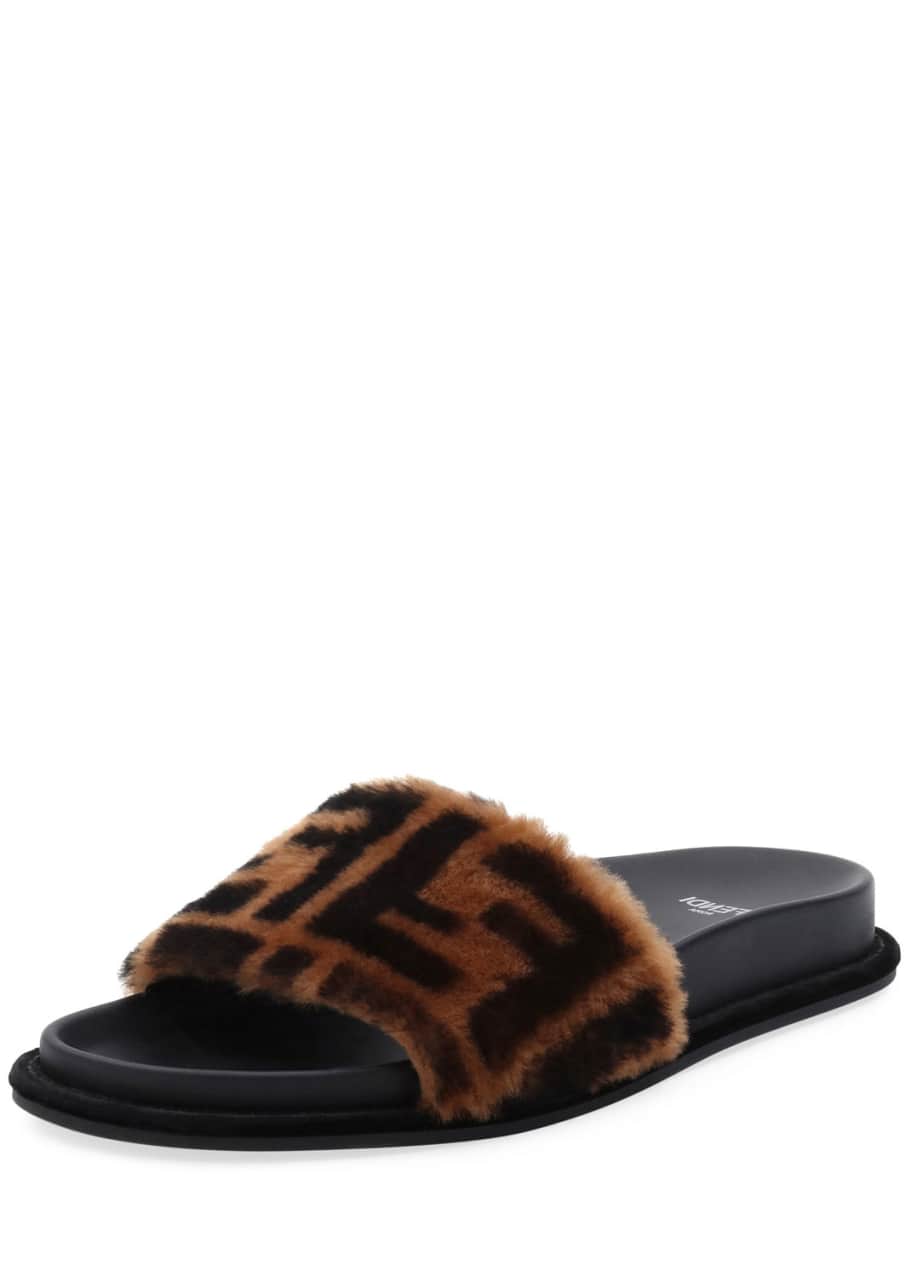 Fluffy fendi slides deals