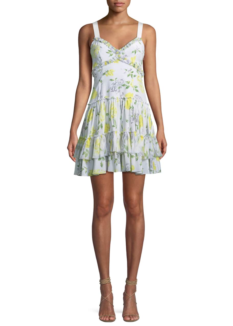 Livia Floral Print Ruffle Mini Dress