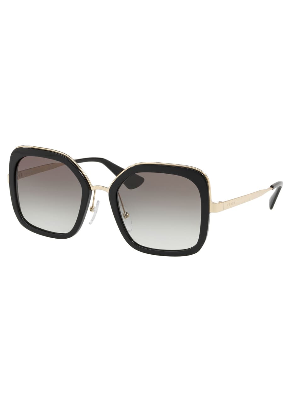 Prada rimmed square metal sunglasses on sale