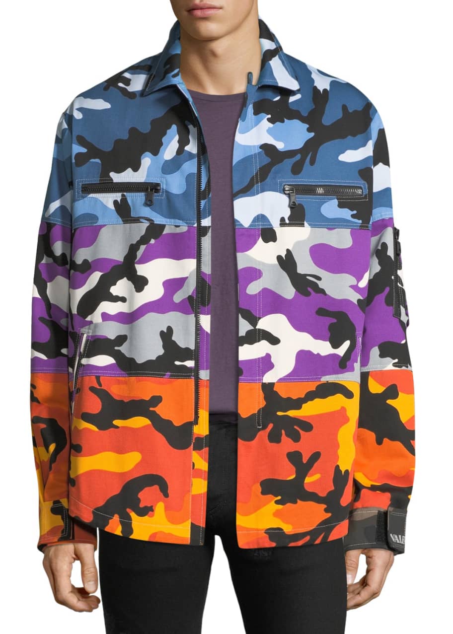 Men s Multicolor Camouflage Shuffle Shirt Jacket