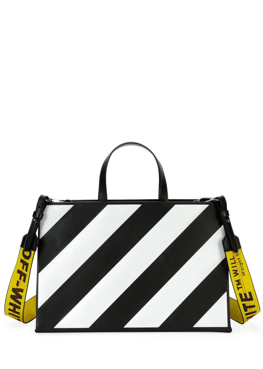 Off-White Small Diagonal-Stripe Box Tote Bag - Bergdorf Goodman