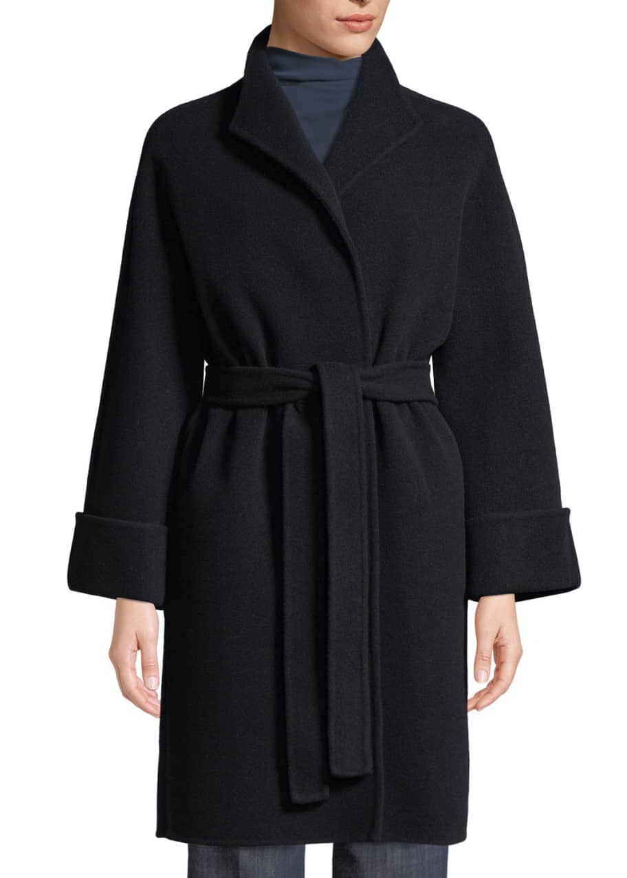 Giorgio Armani Wool-Blend Wrap Robe Coat - Bergdorf Goodman