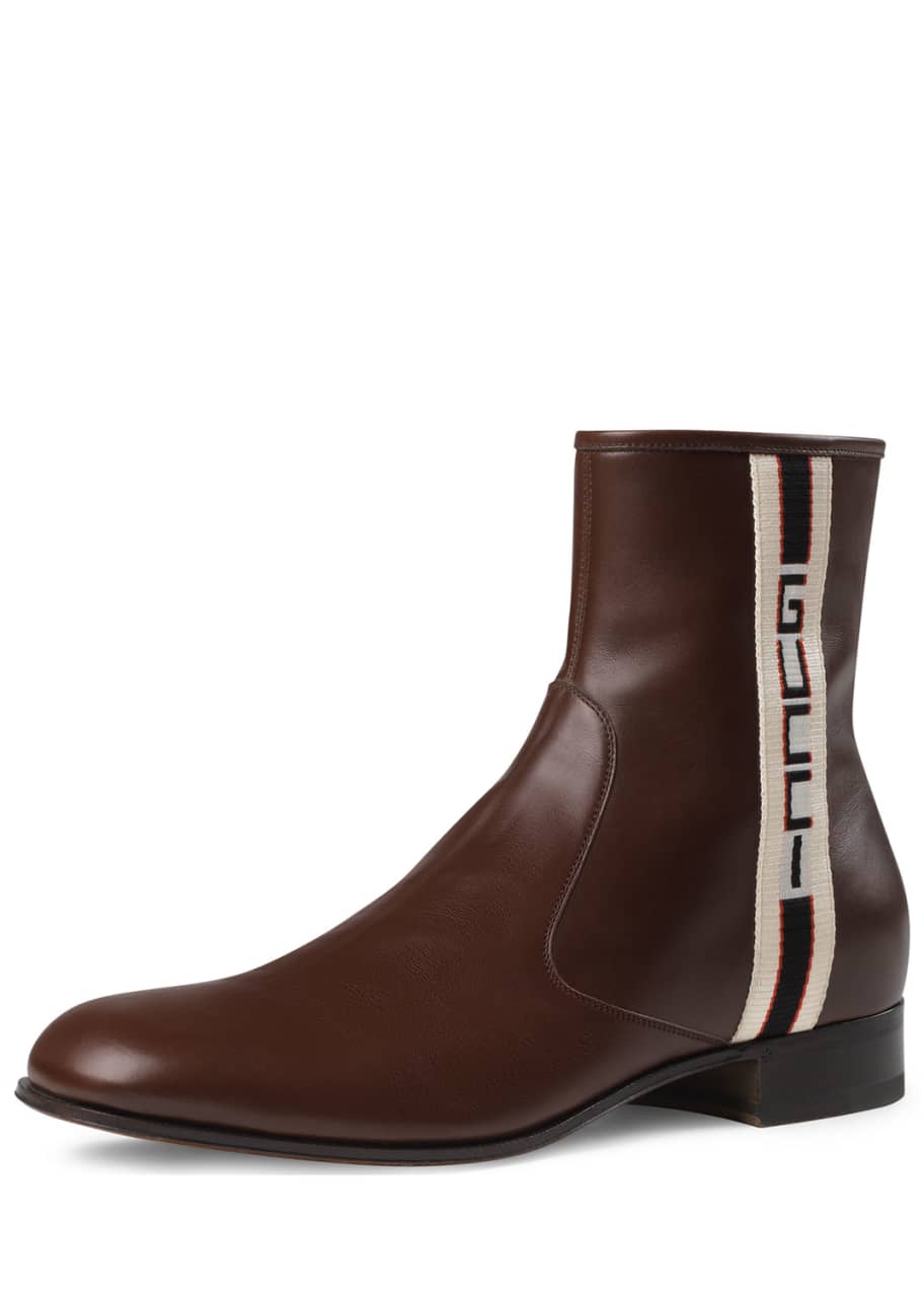 Gucci stripe leather boot 2025