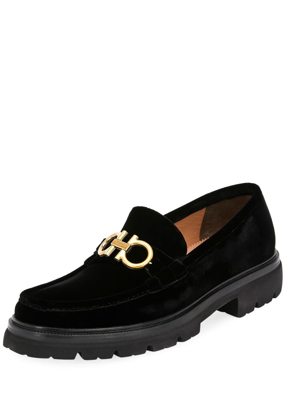Salvatore ferragamo velvet loafers discount