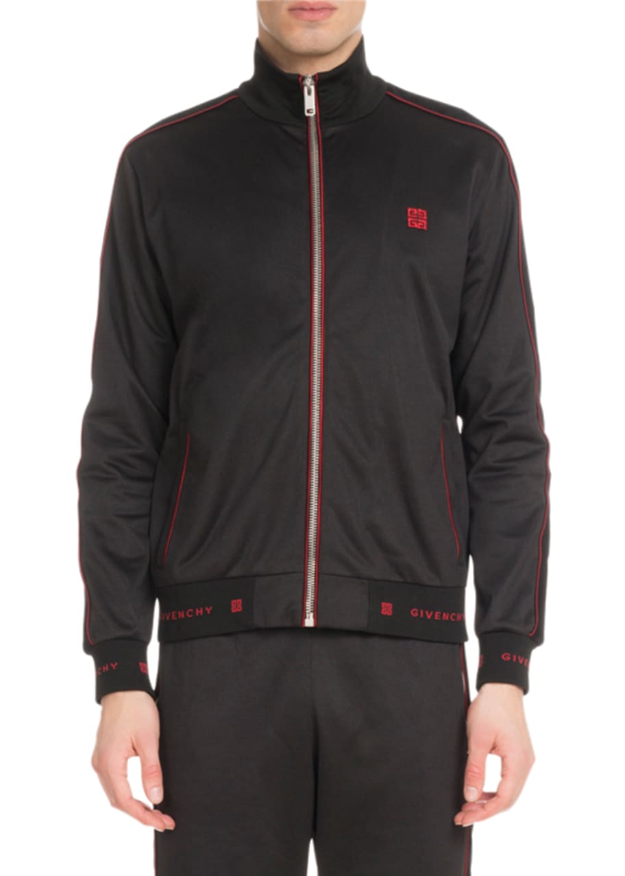 Men s 4G Logo Track Jacket with Velvet Piping