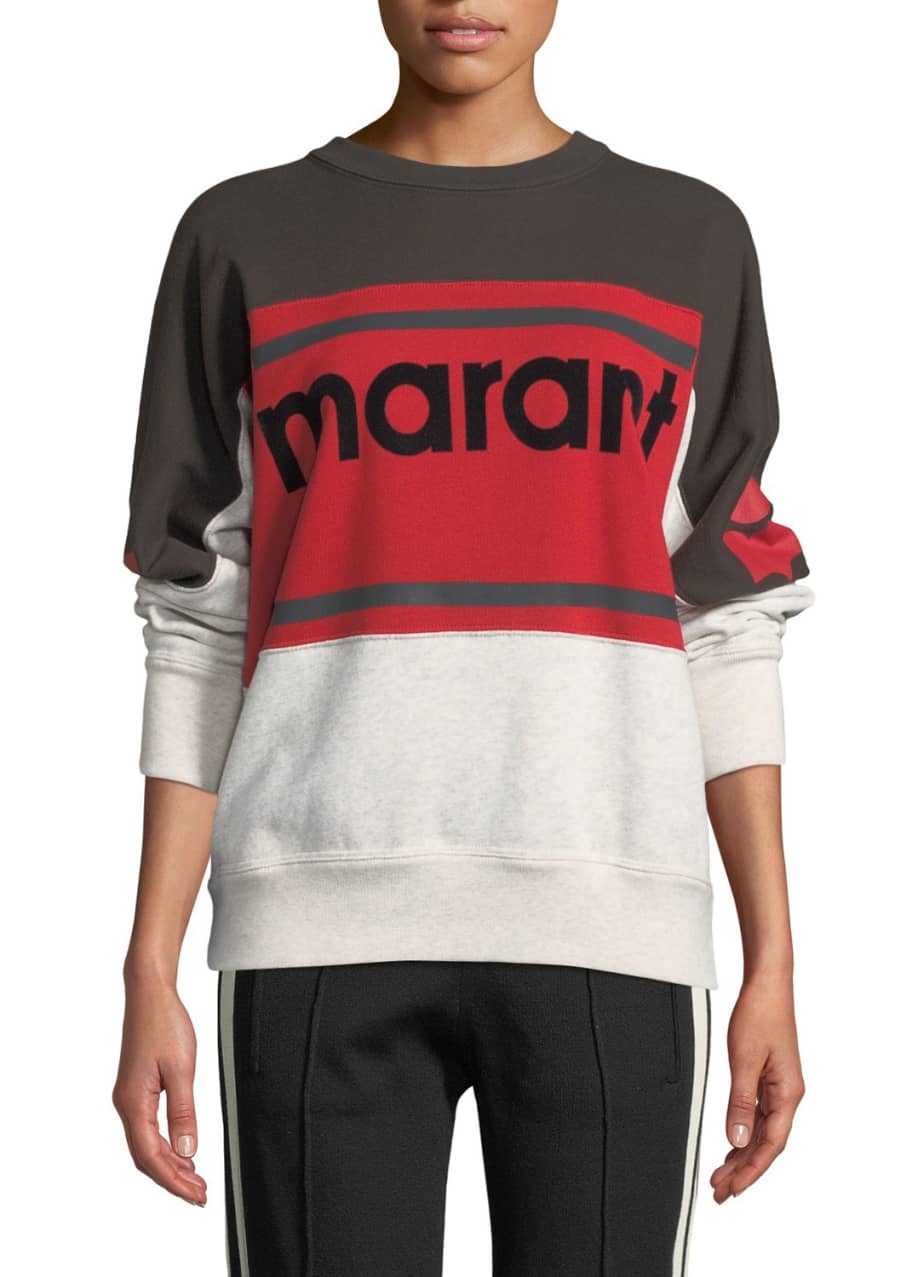 Etoile Isabel Marant Gallian Logo Colorblock Sweatshirt - Bergdorf Goodman