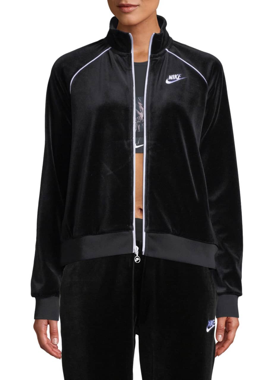 Nike velour track jacket women's on sale