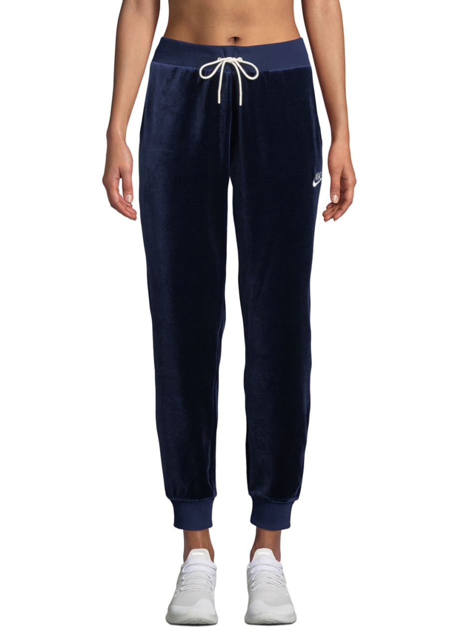 Nike Velour Drawstring Track Pants, Blue - Bergdorf Goodman