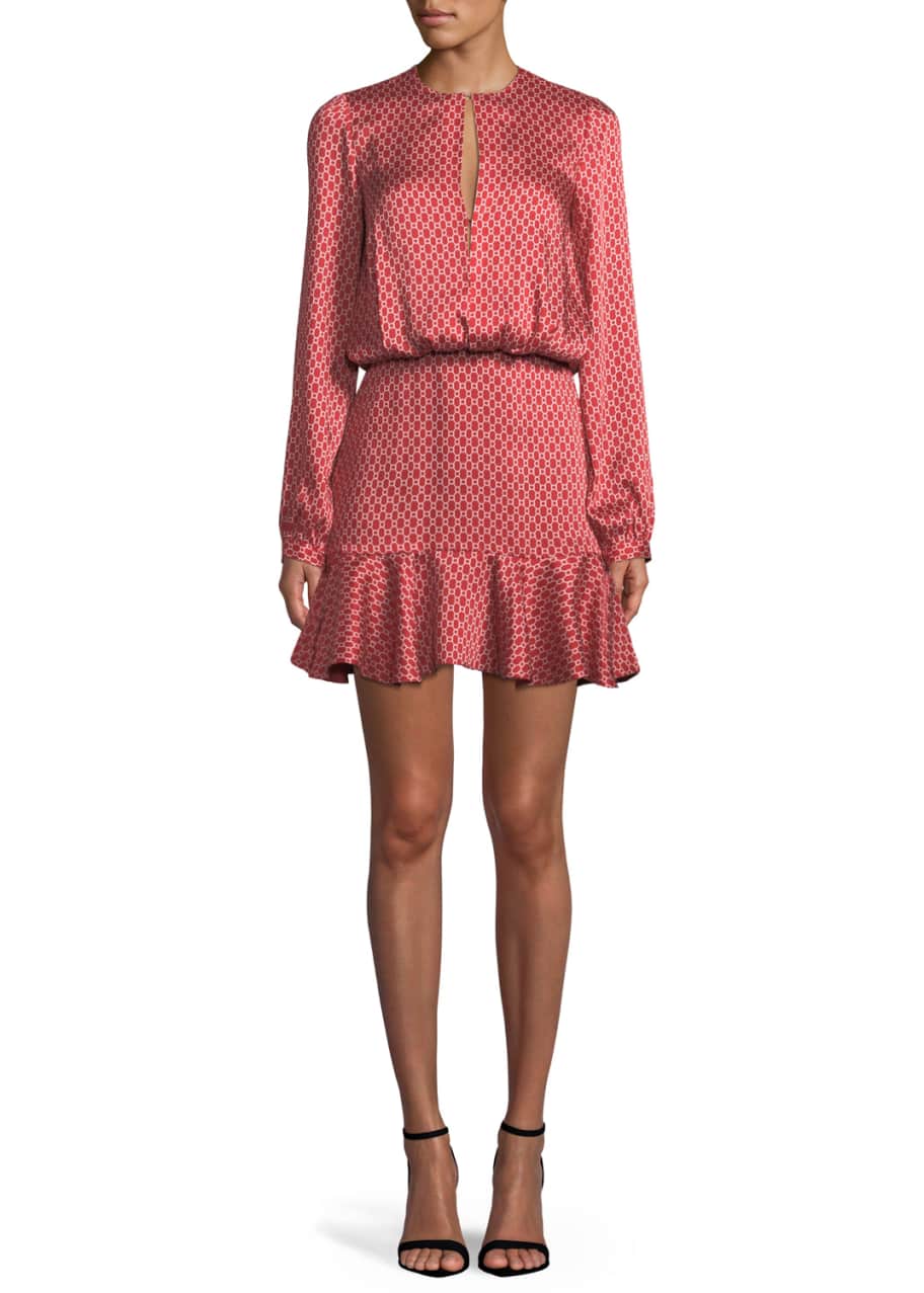 Alexis Coretti Printed Flounce Mini Dress Bergdorf Goodman