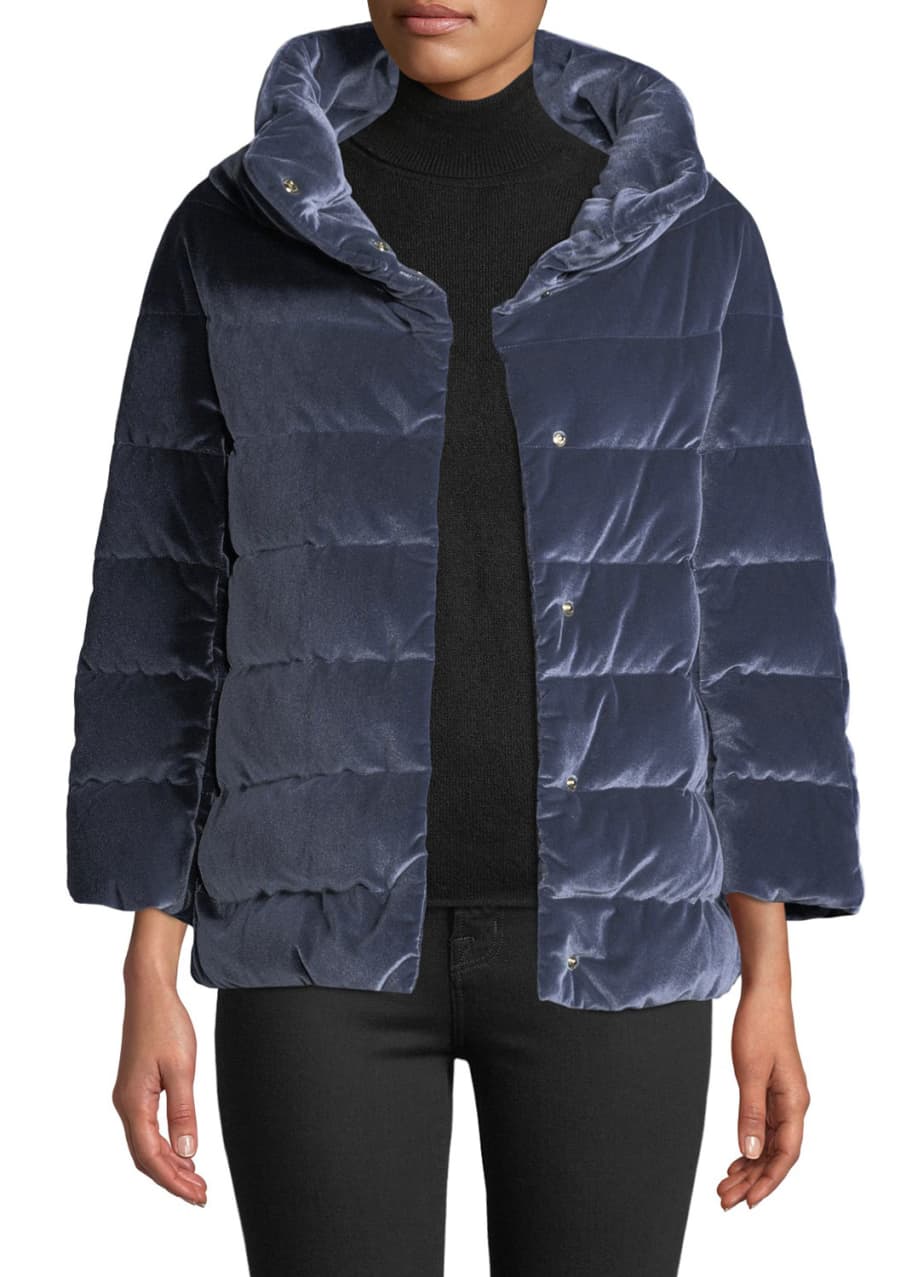 Velvet Quilted Down Jacket
