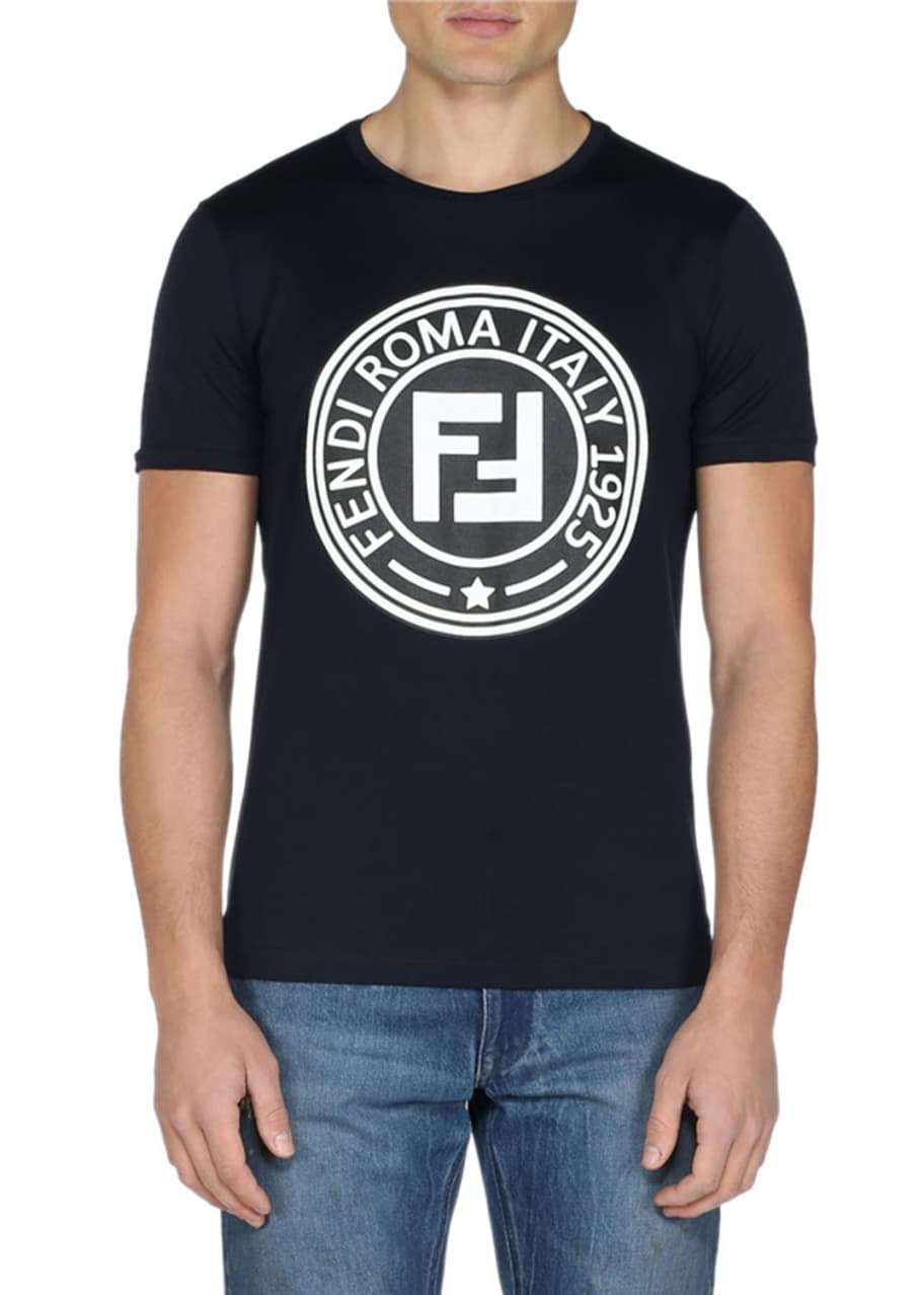 Fendi Men's Circle Logo Crewneck T-Shirt - Bergdorf Goodman