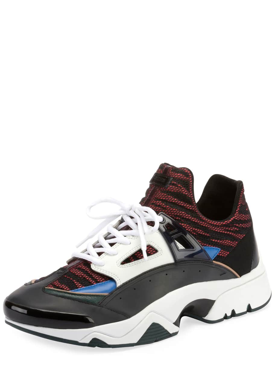 Kenzo Men s Sonic Nylon Sneakers with Leather Trim Bergdorf Goodman