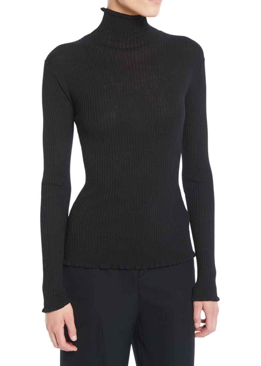 Vince Ribbed LettuceEdge Turtleneck Sweater Bergdorf Goodman