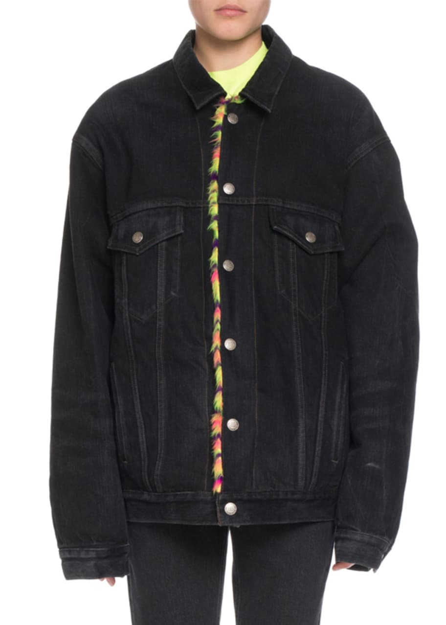 Black balenciaga denim hotsell jacket