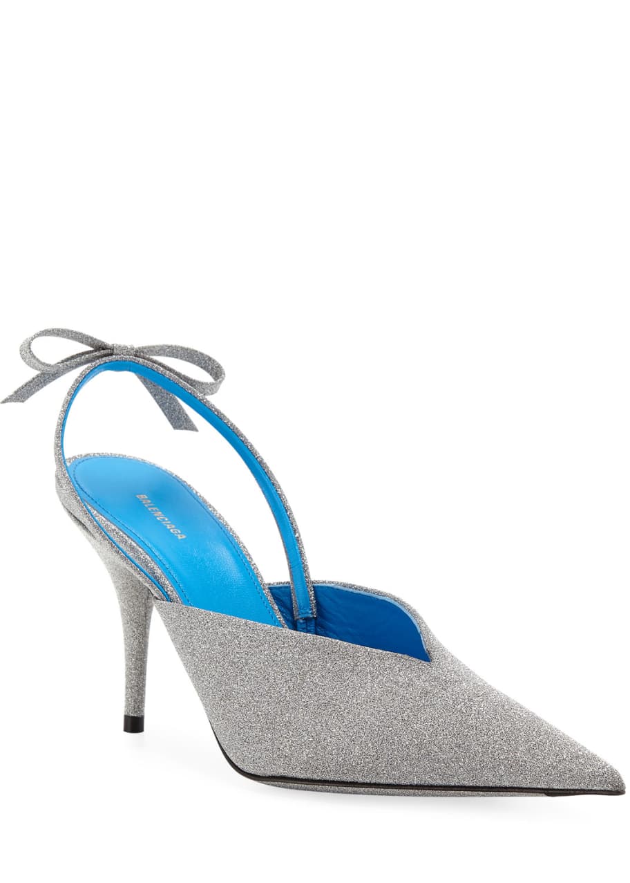Balenciaga glitter slingback discount