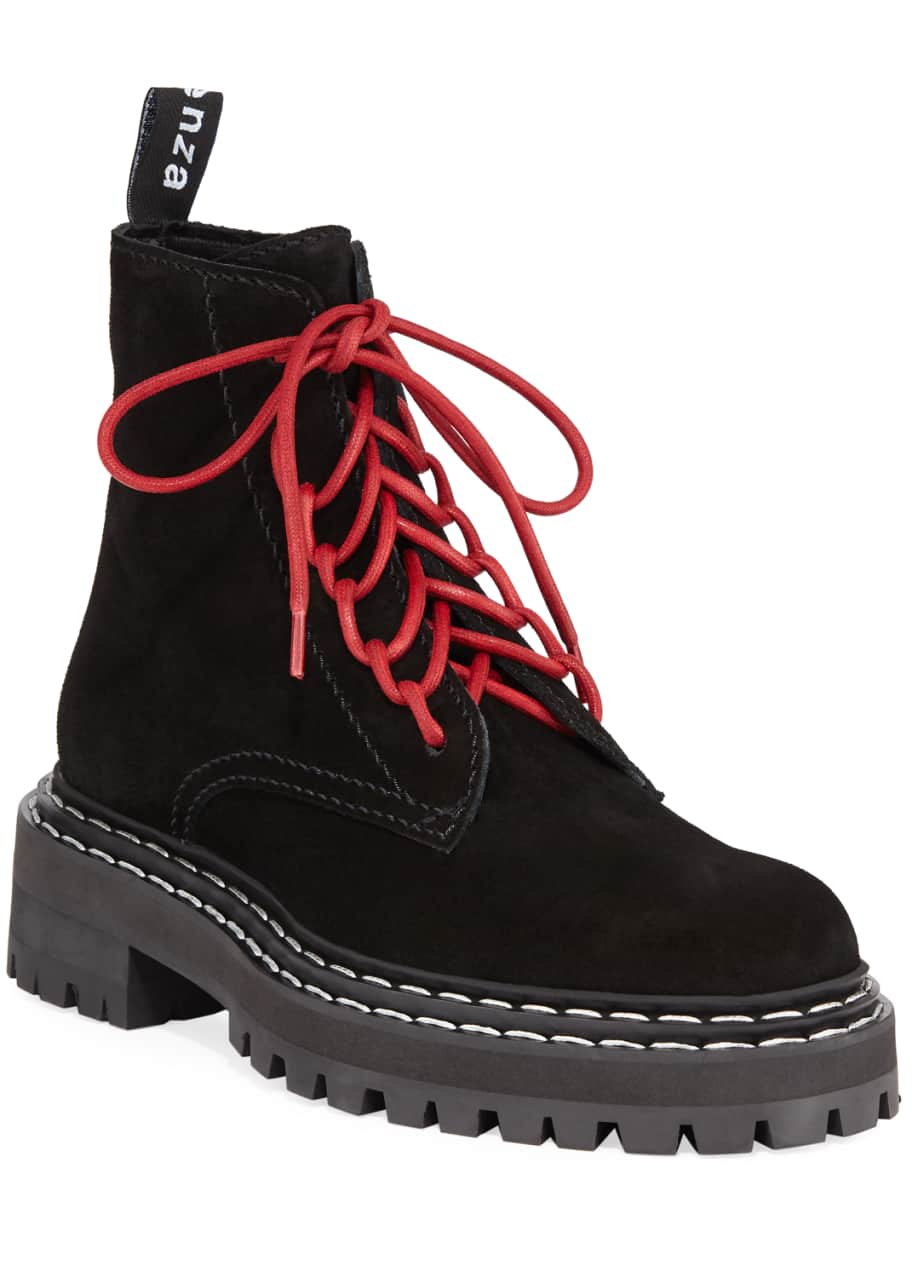 proenza schouler suede combat boots