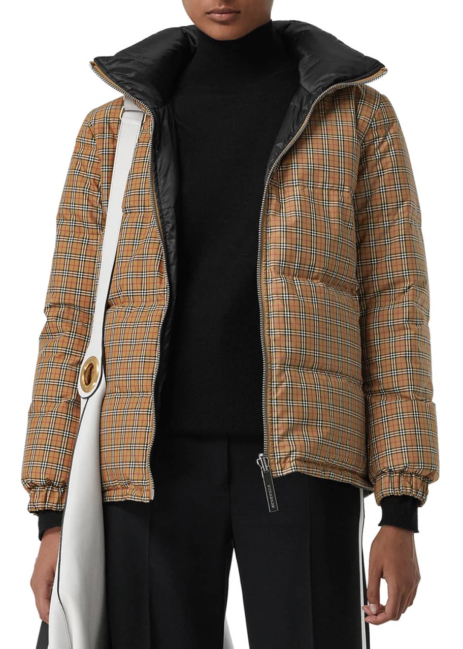 Burberry reversible check puffer jacket sales