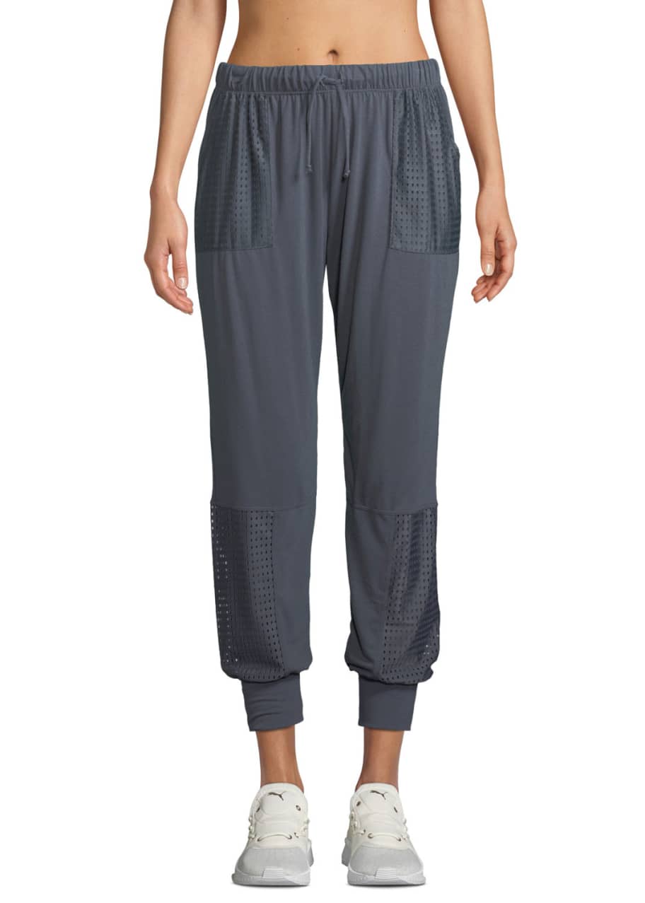 guys contrast panel drawstring sweatpants