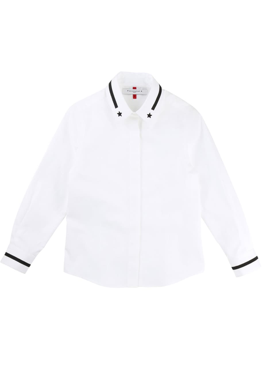 Givenchy Long Sleeve Button Down Shirt w Contrast Stars Stripes