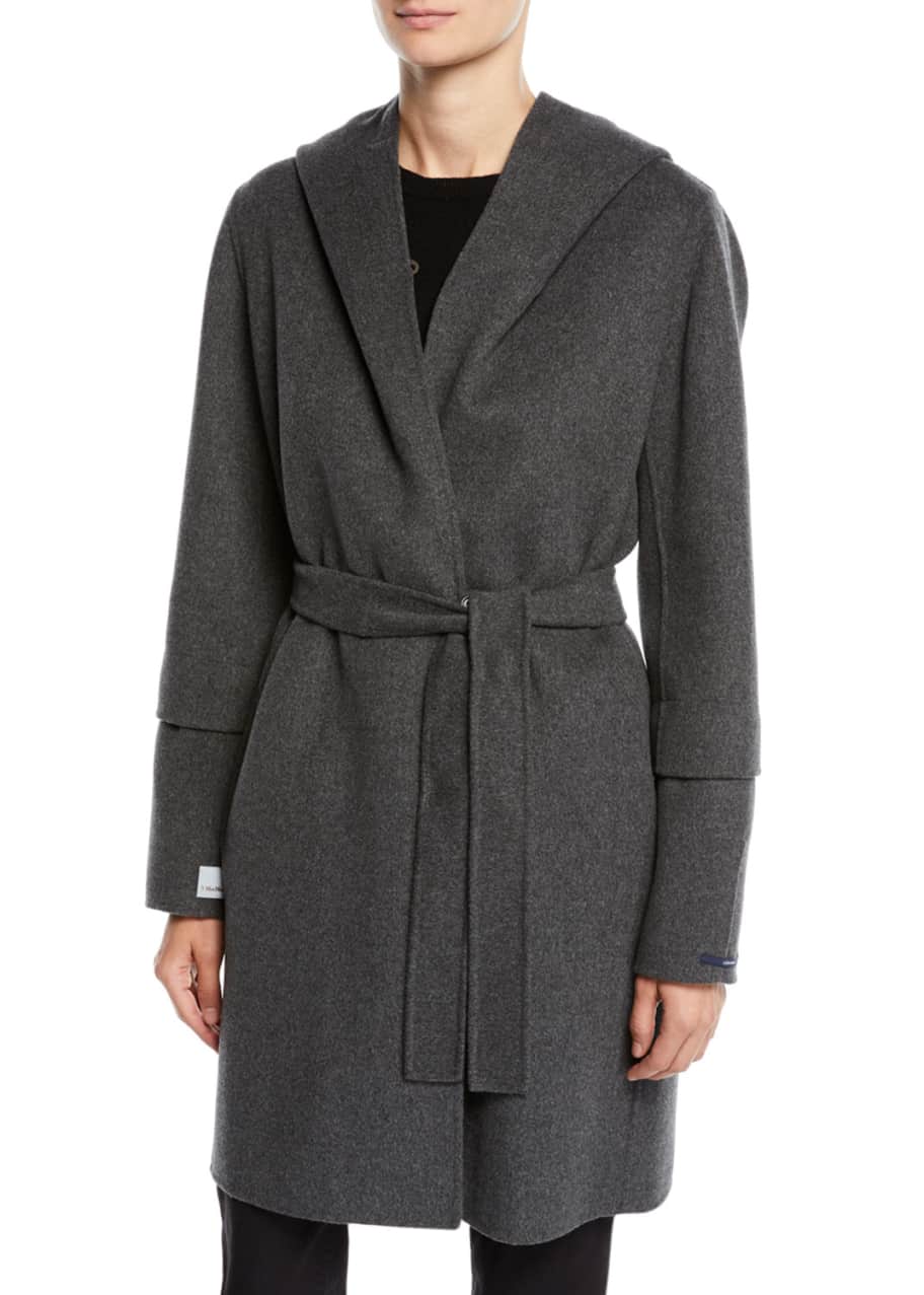 Image 1 of 1: Here is the Cube Collection Reversible Hooded Wool Coat