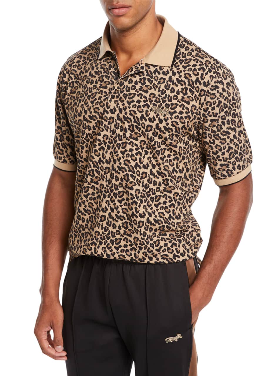 Ovadia Men's Leopard-Print Polo Shirt - Bergdorf Goodman