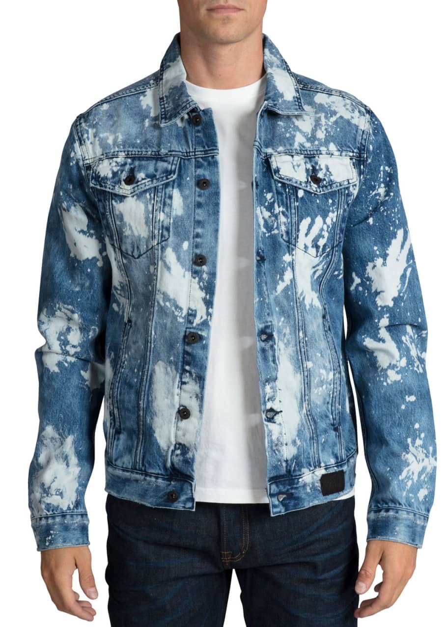 Bleached denim jacket mens sale