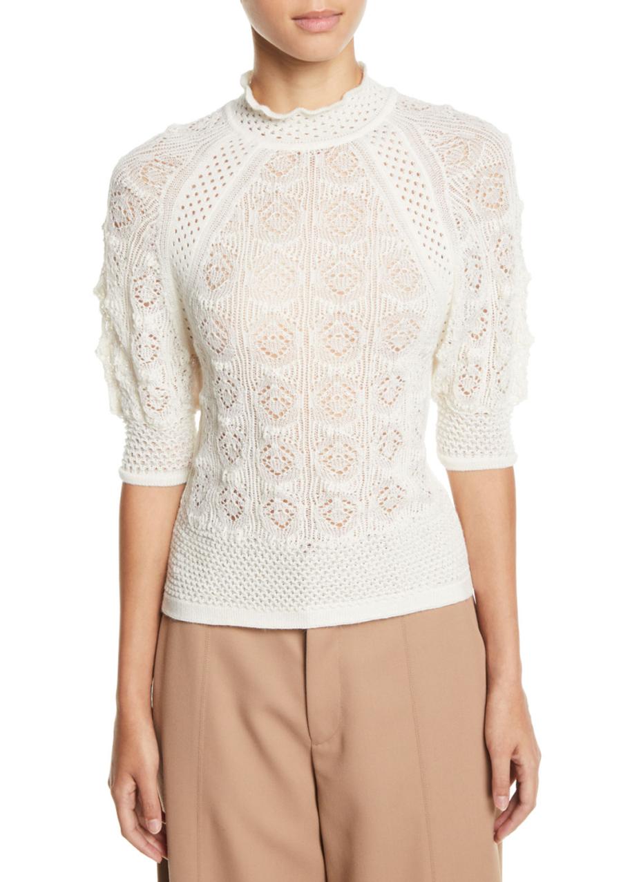 short sleeve high neck jumper