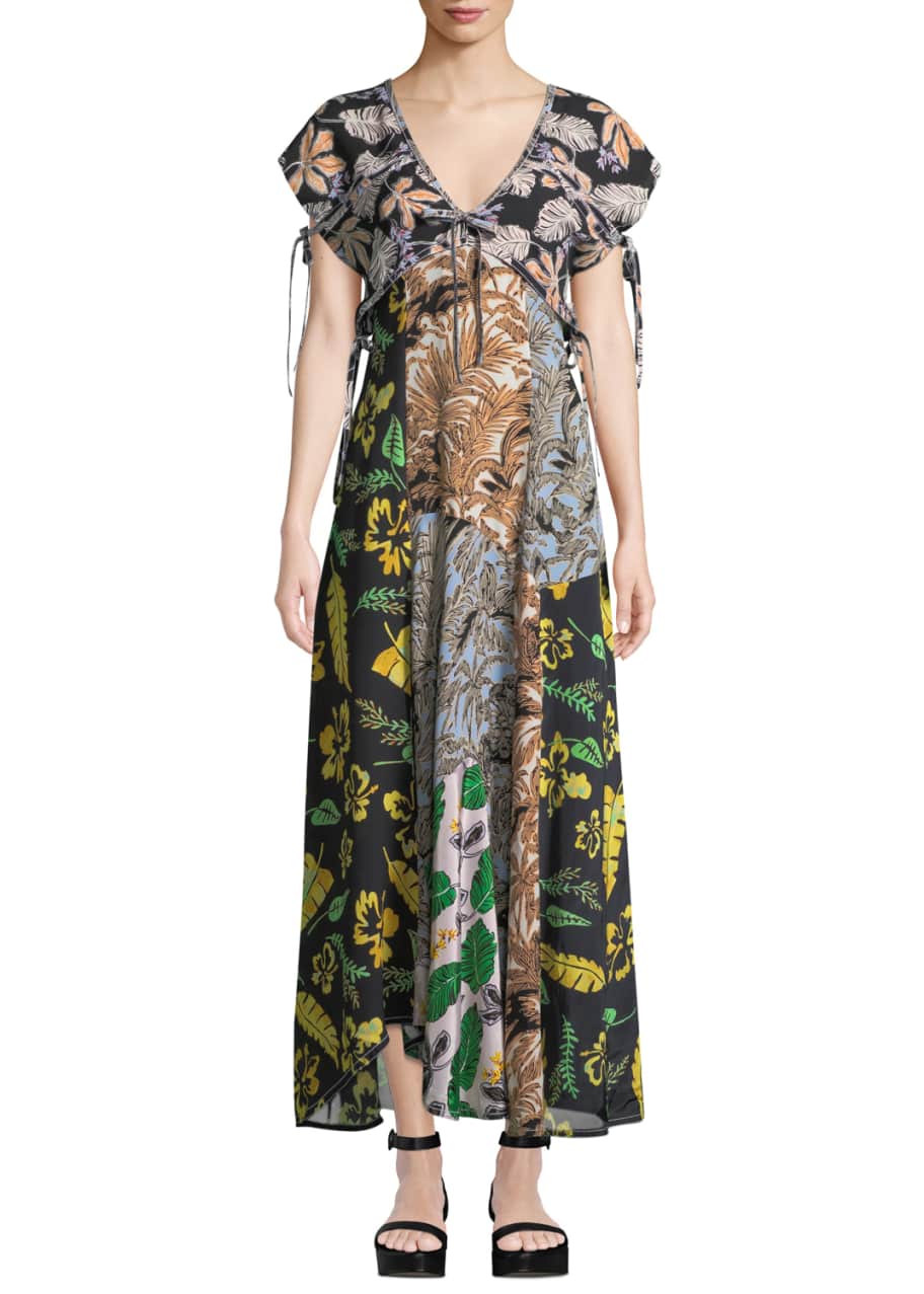 silk patchwork robe