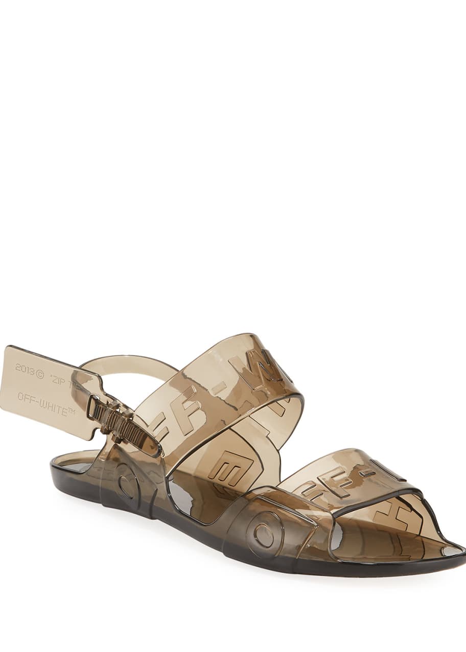 Off White Zip Tie Jelly Sandals Bergdorf Goodman