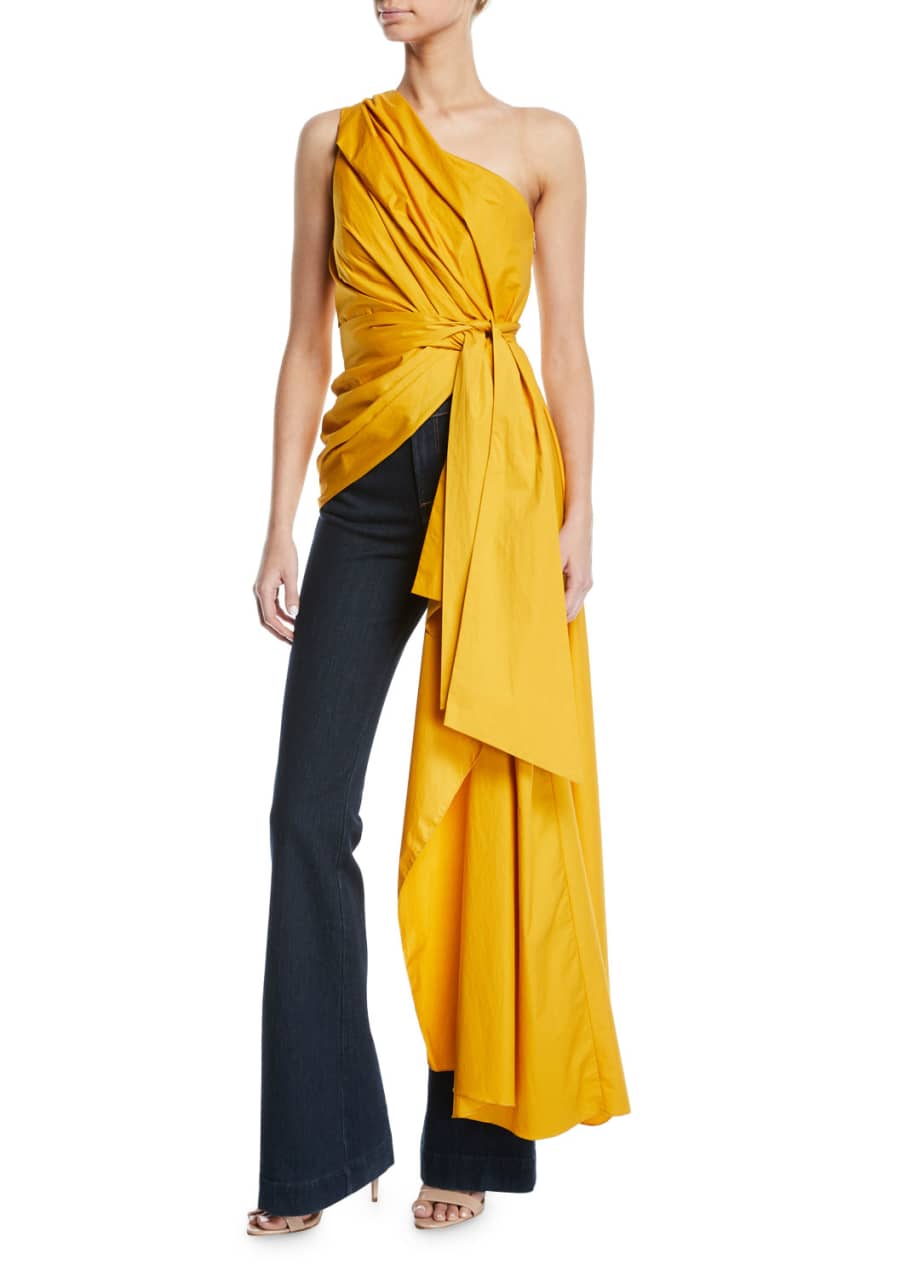 Image 1 of 1: Ancient Sun One-Shoulder Drape Top