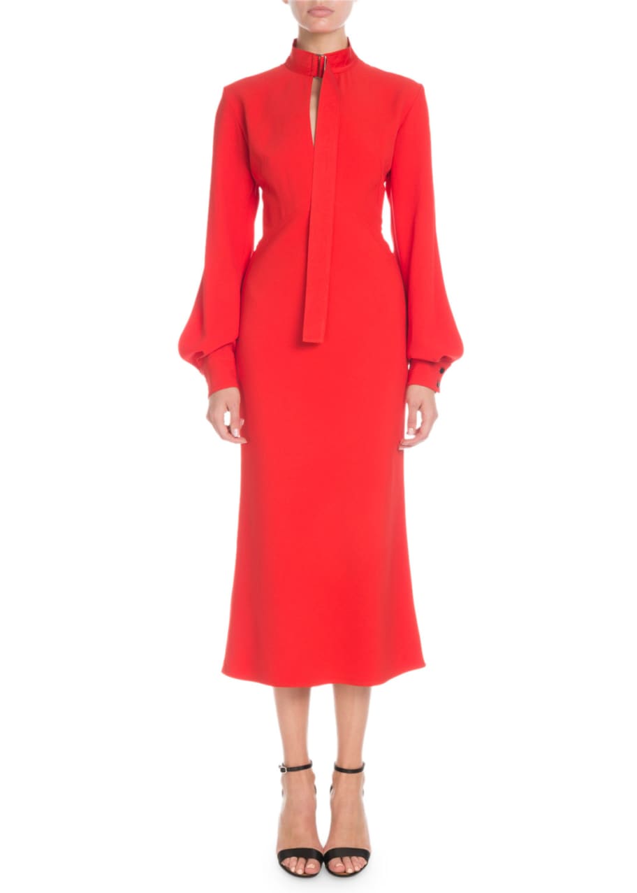 Victoria beckham slash front cheap midi dress