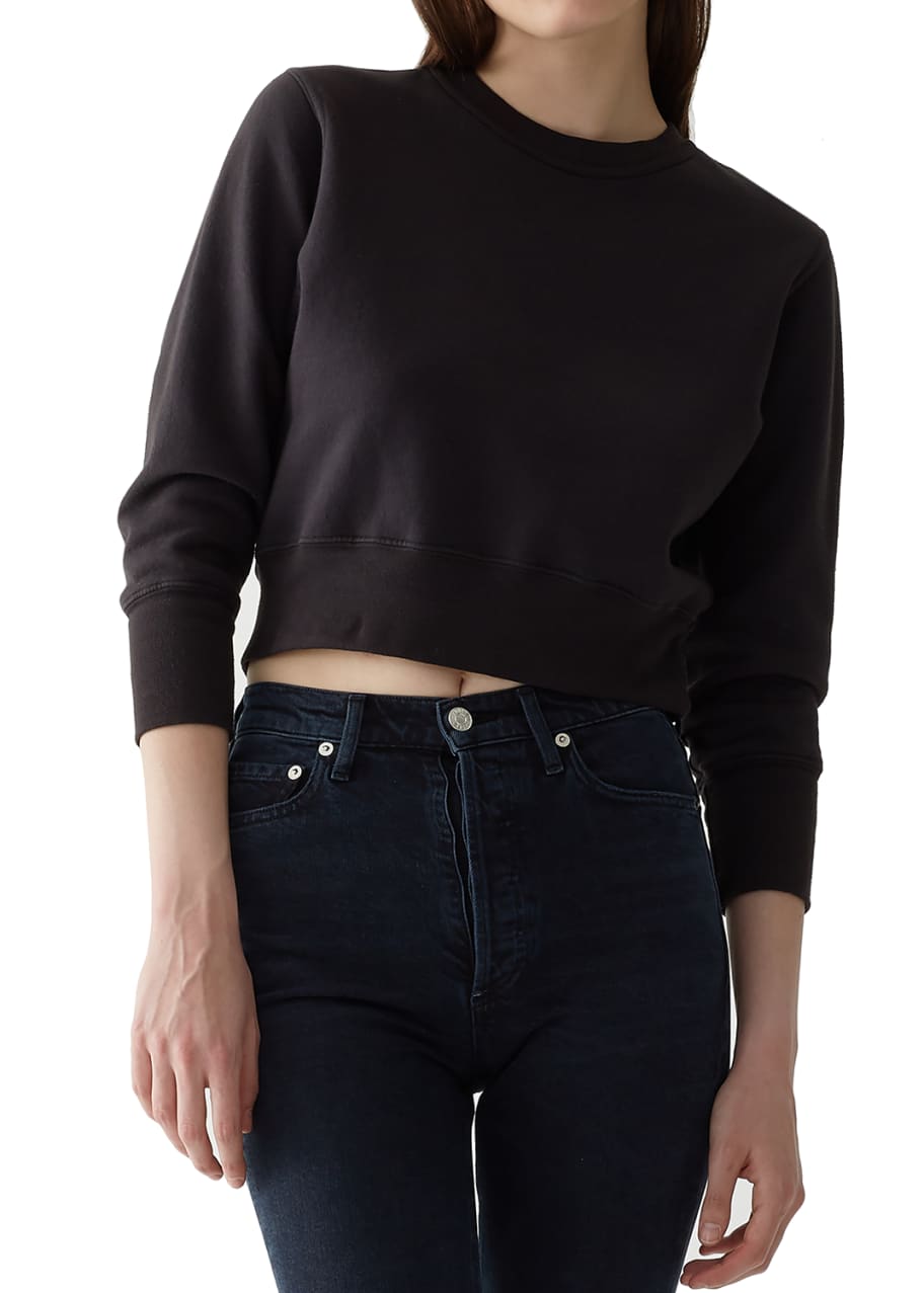 AGOLDE Shrunken Garment-Dyed Cropped Sweatshirt - Bergdorf Goodman