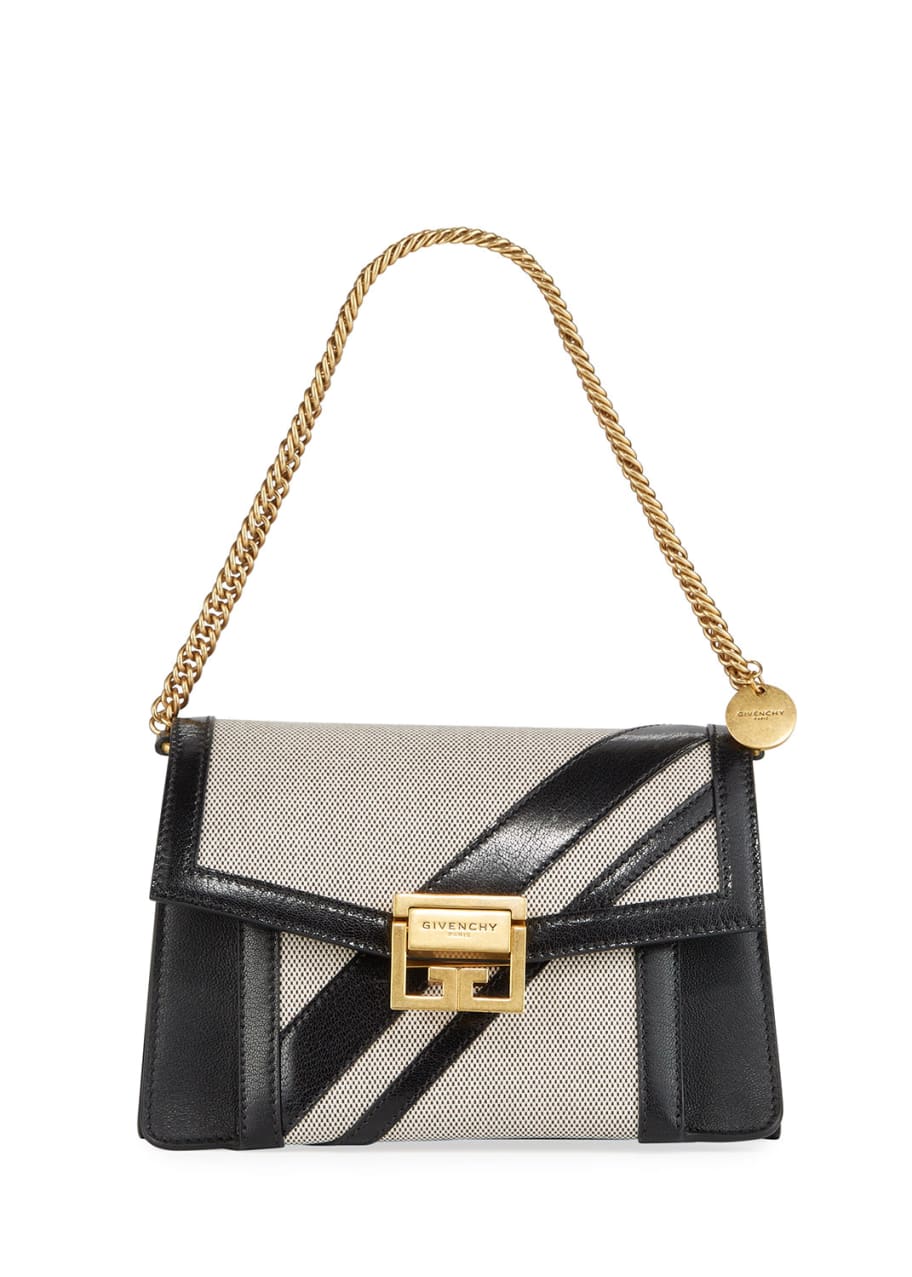 Givenchy GV3 Small Leather & Canvas Shoulder Bag Bergdorf Goodman