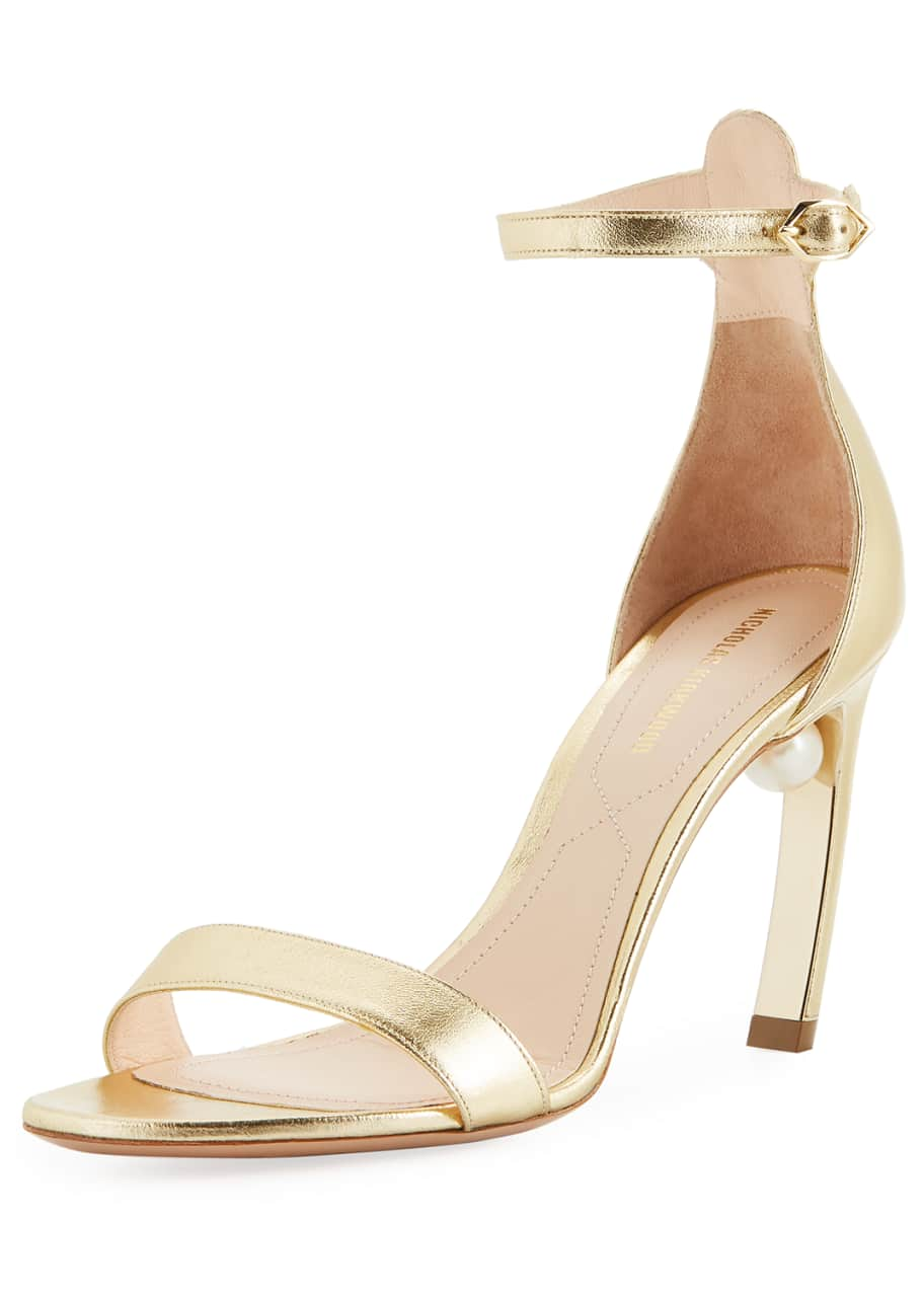 Nicholas Kirkwood Mira Pearl Metallic Leather Ankle-Strap Sandals ...