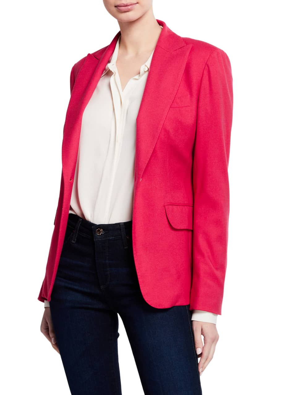 Image 1 of 1: Cashmere Button-Front Blazer