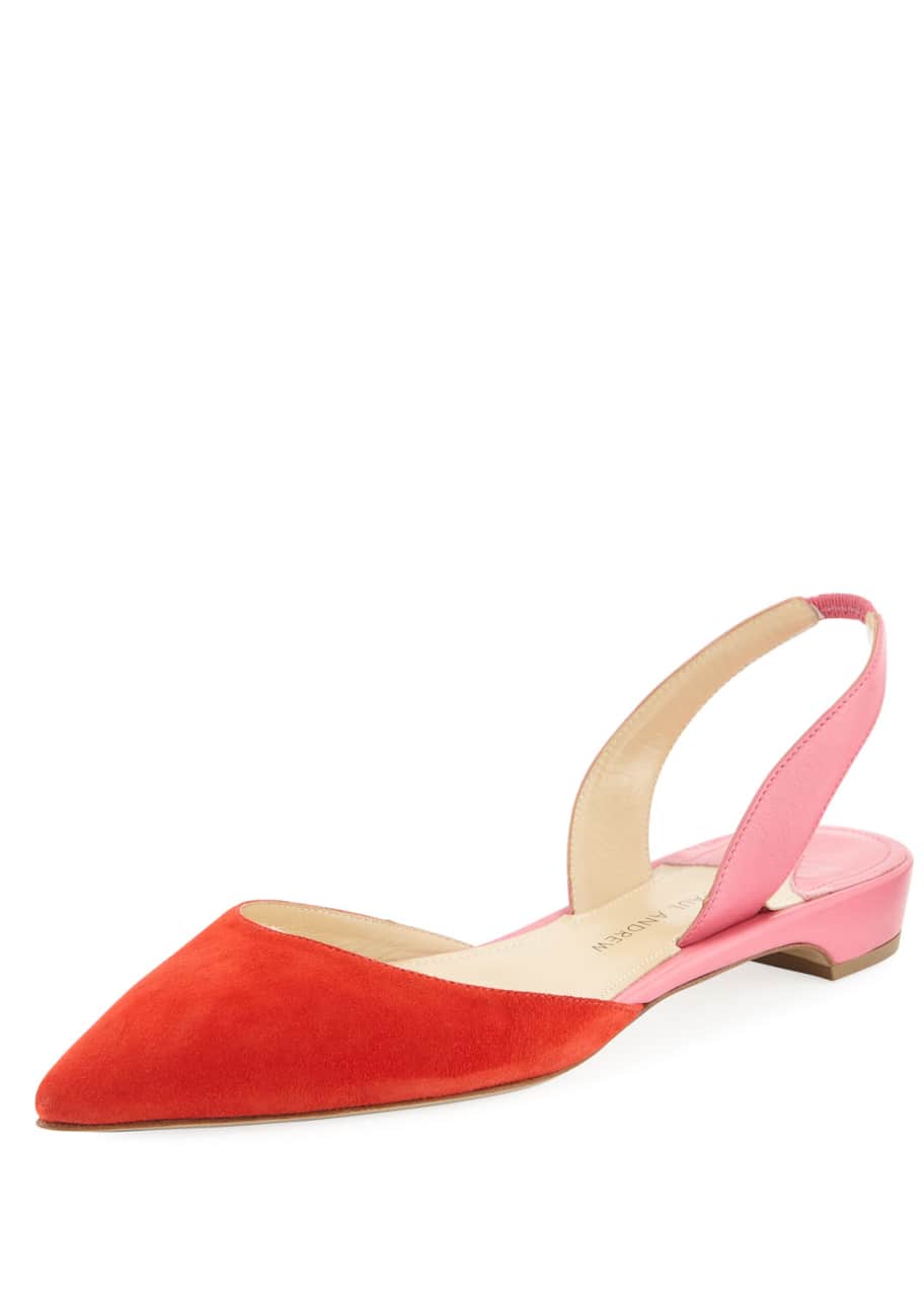 Paul andrew rhea suede slingback flats sale